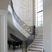 Butterfly Spiral LED Staircase Chandelier with 3-Step Dimming