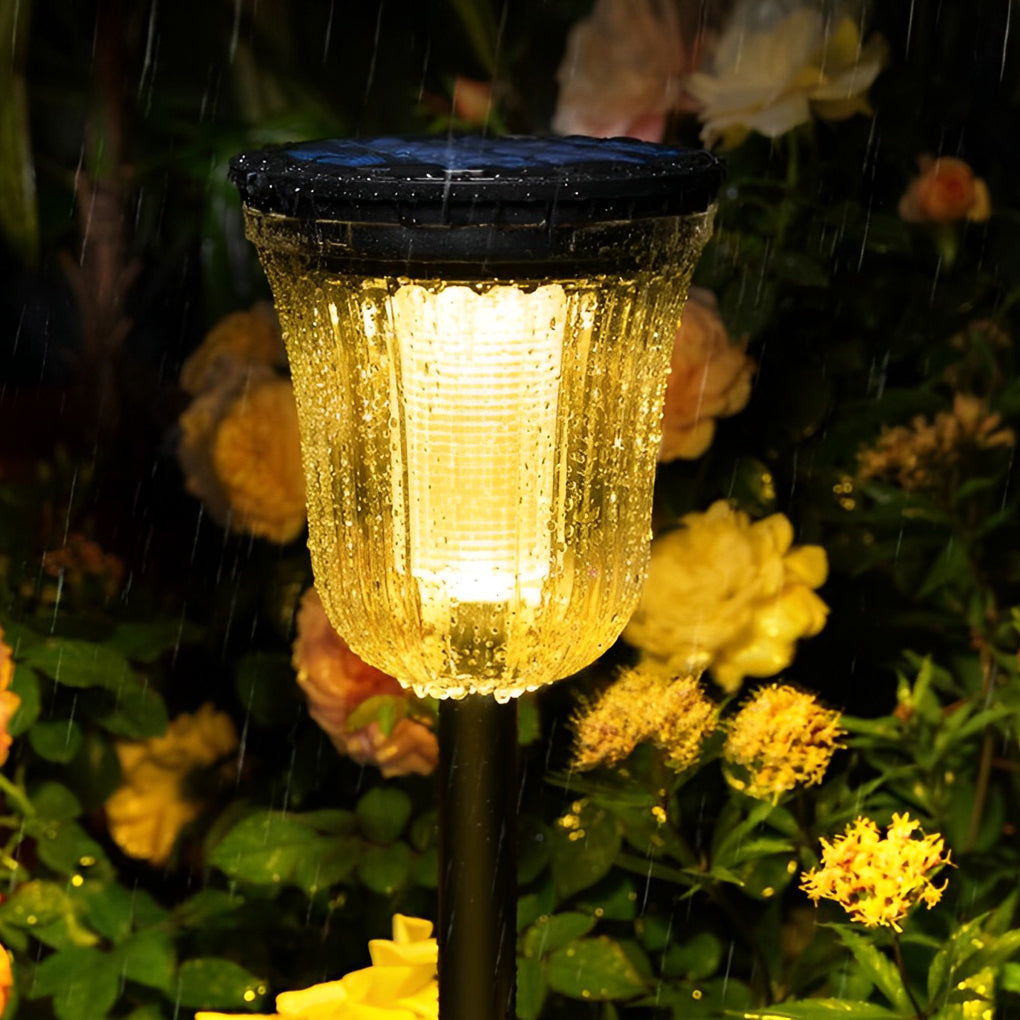Solar Motion Sensor Lawn Lights Set of 2 - Waterproof LED Outdoor