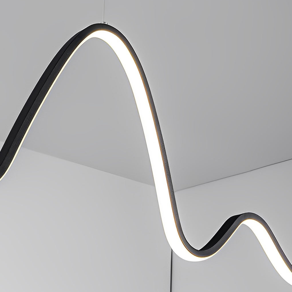 Modern Wave Line LED Pendant Light with Three-Step Dimming
