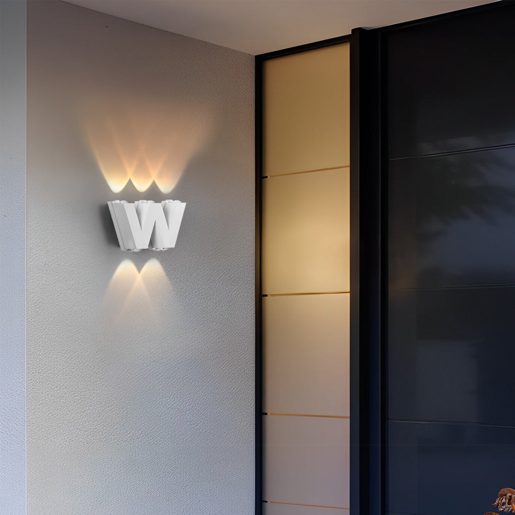 Letter Shaped Modern LED Outdoor Wall Sconce - Waterproof Aluminum