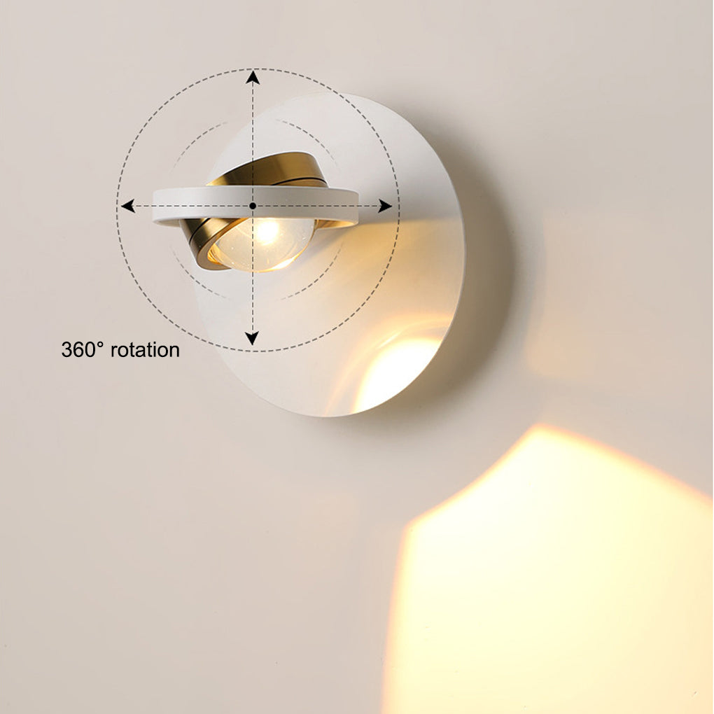 Adjustable Modern Wall Sconce with 360° Rotating Light Head