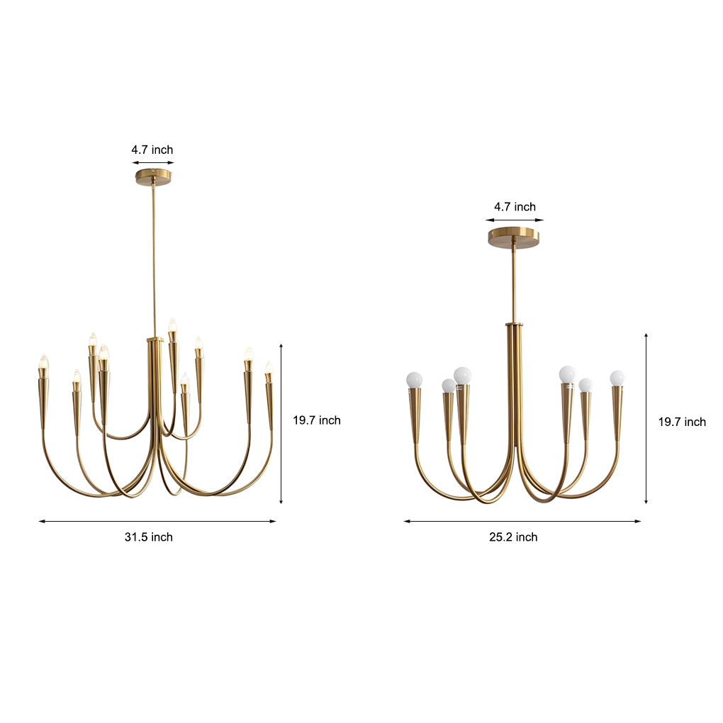 Retro Candlelight Chandelier with 3-Step Dimming LED
