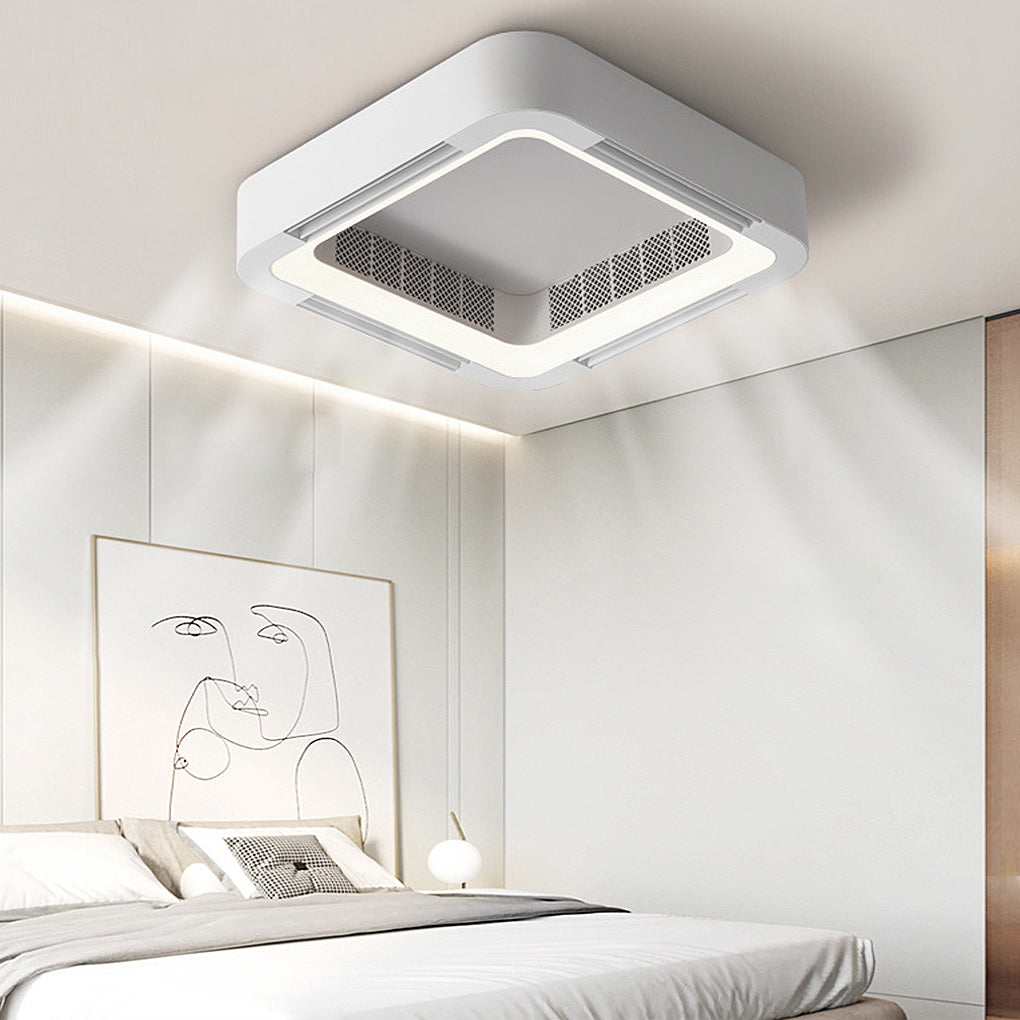 Modern Bladeless Ceiling Fan with LED Light & Remote Control
