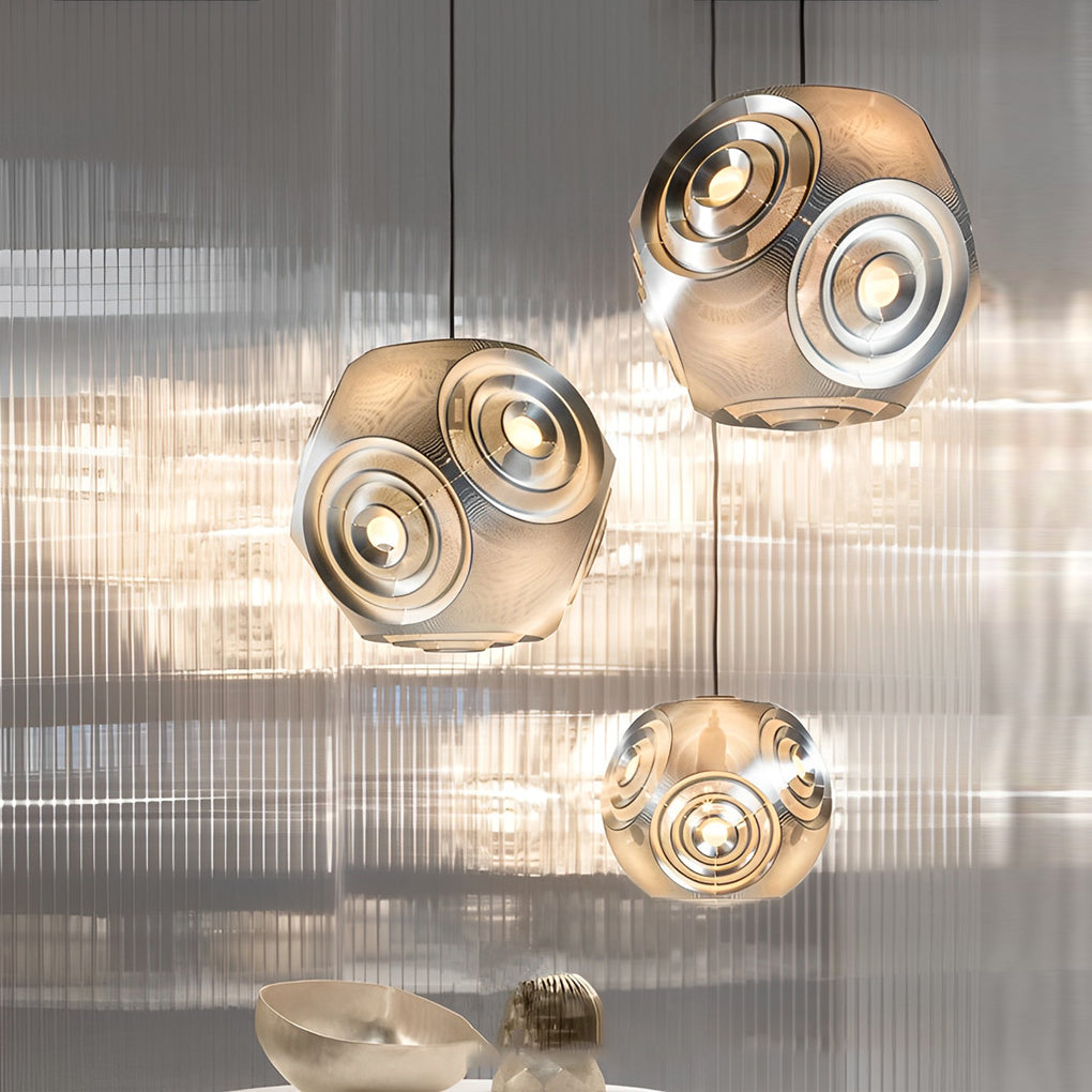 Irregular Circular Stainless Steel Pendant Light