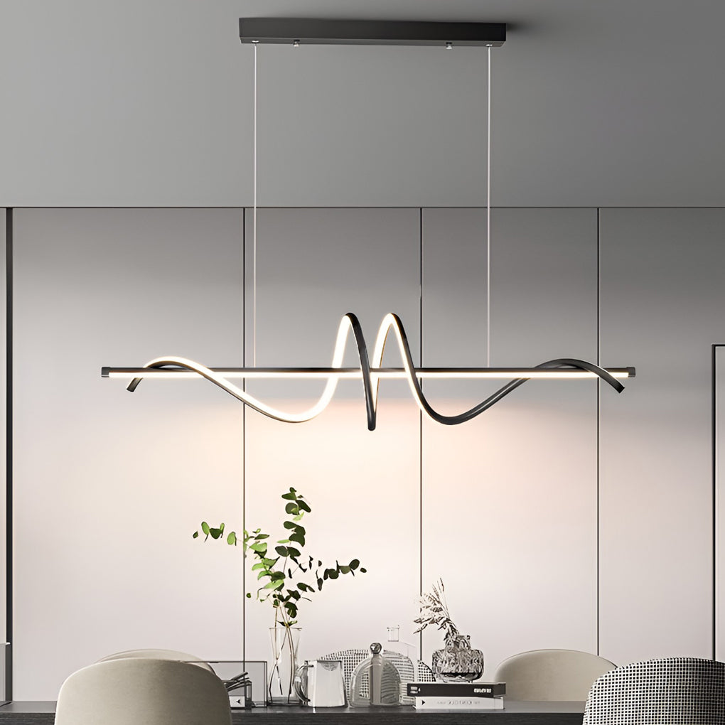 Modern LED Dimmable Linear Chandelier with Remote Control