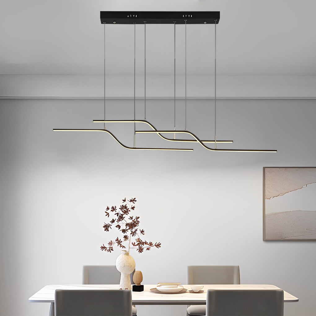 Modern Z-Line Dimmable LED Pendant Light with Remote Control