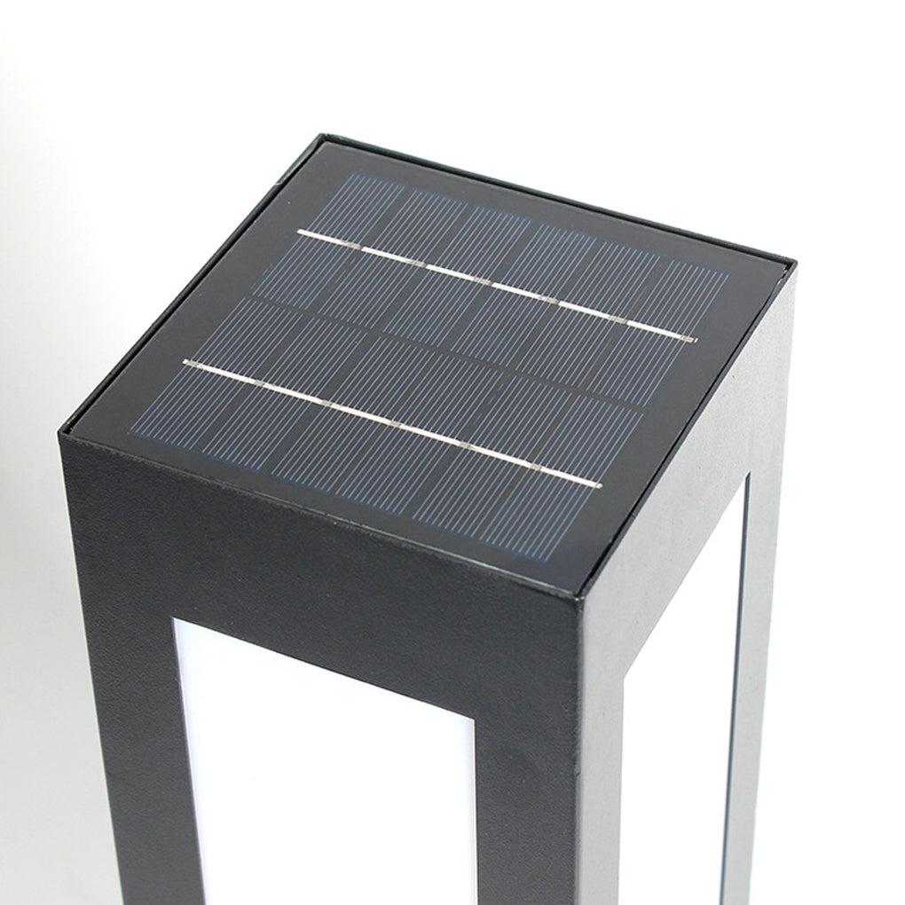Modern Black Solar Bollard Light - LED Outdoor Pathway Lighting