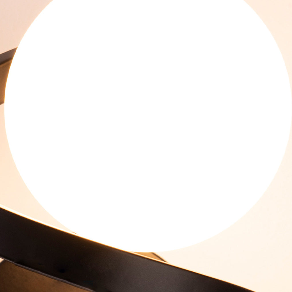 Curved Metal LED Wall Sconce with Glass Shade - Modern Lighting