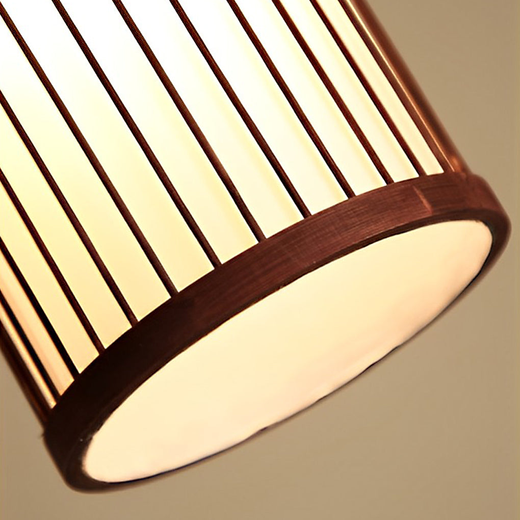 Hand-Woven Bamboo Pendant Light – Modern Farmhouse LED Ceiling Lamp