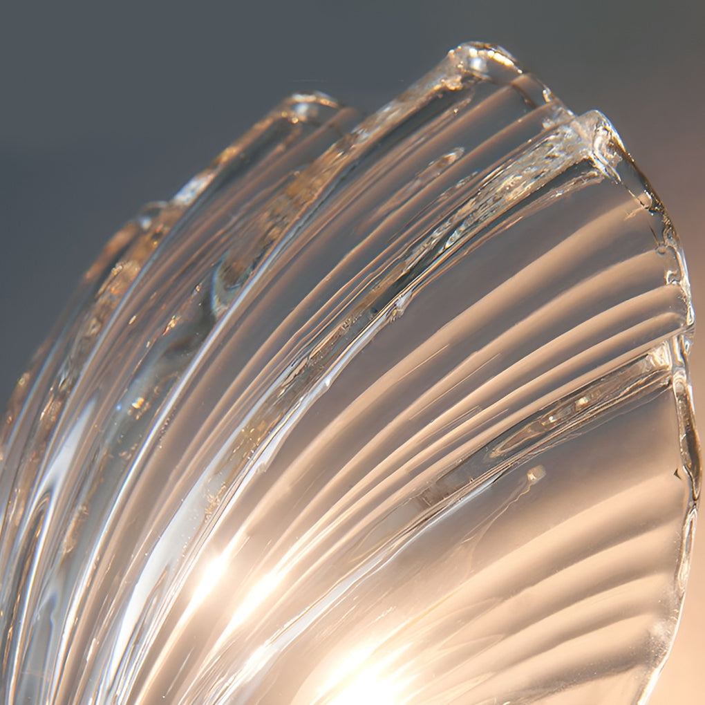Fan-Shaped Glass Wall Sconce with 3-Step Dimming LED Light