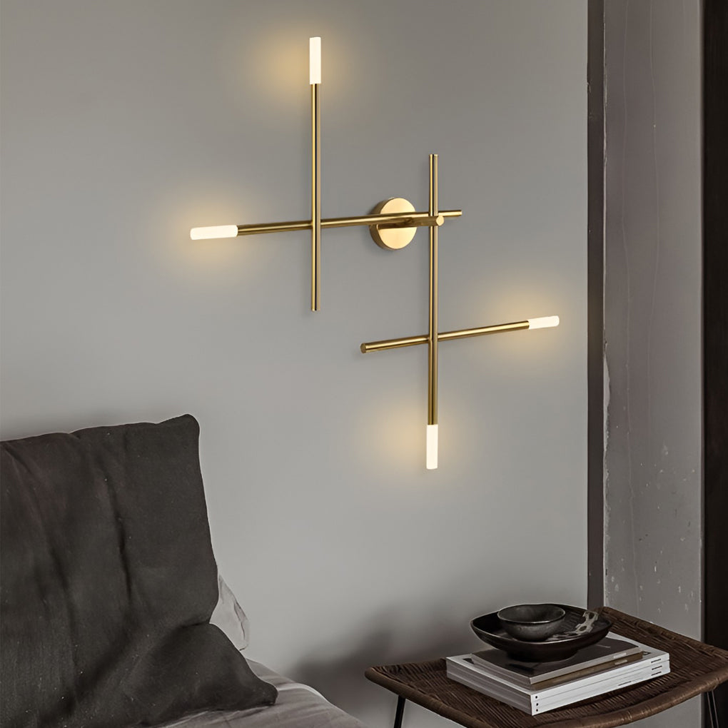 Modern Cross LED Wall Sconce in Iron & Acrylic