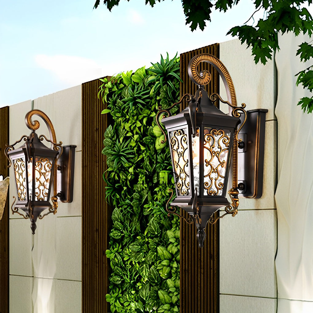 Modern Retro Outdoor Wall Lamp Waterproof Aluminum & Glass