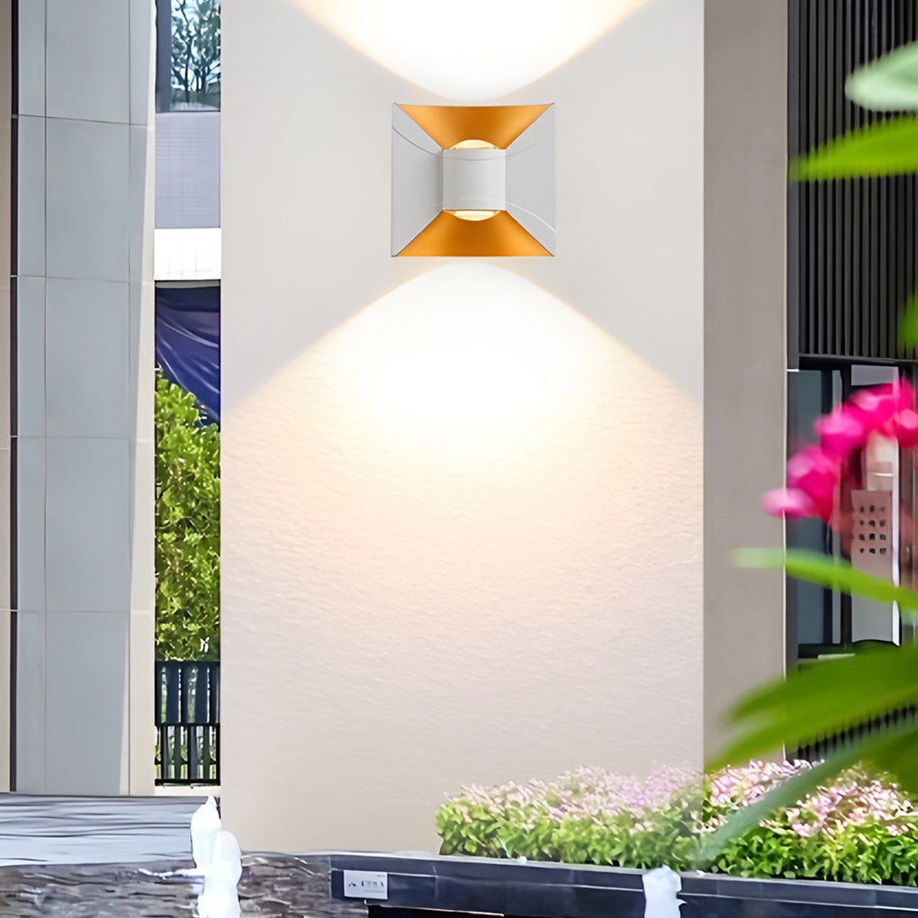 Square LED Outdoor Wall Sconce 6W Waterproof Up Down Light