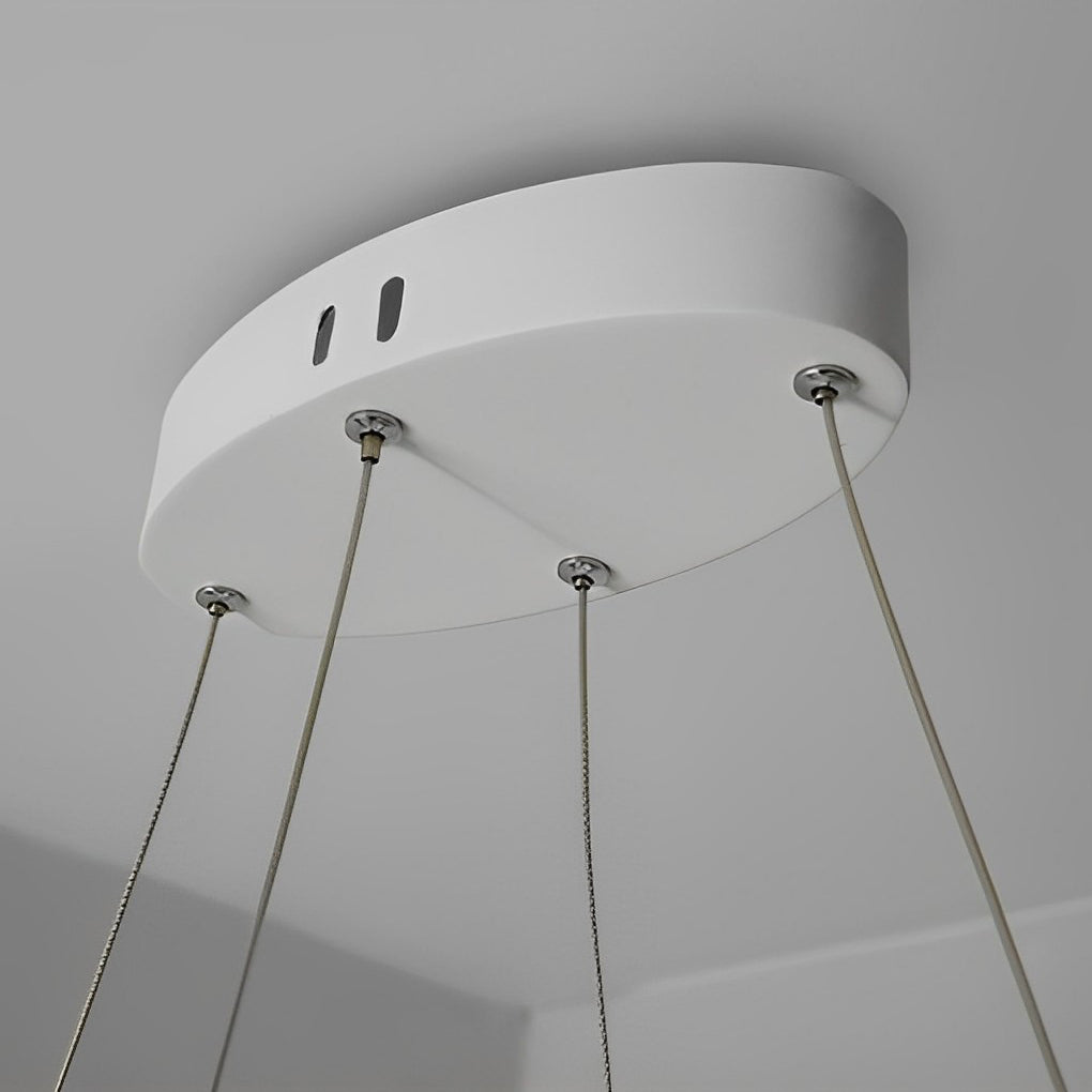 Wavy Lines LED Pendant Light with Stepless Dimming - Modern White