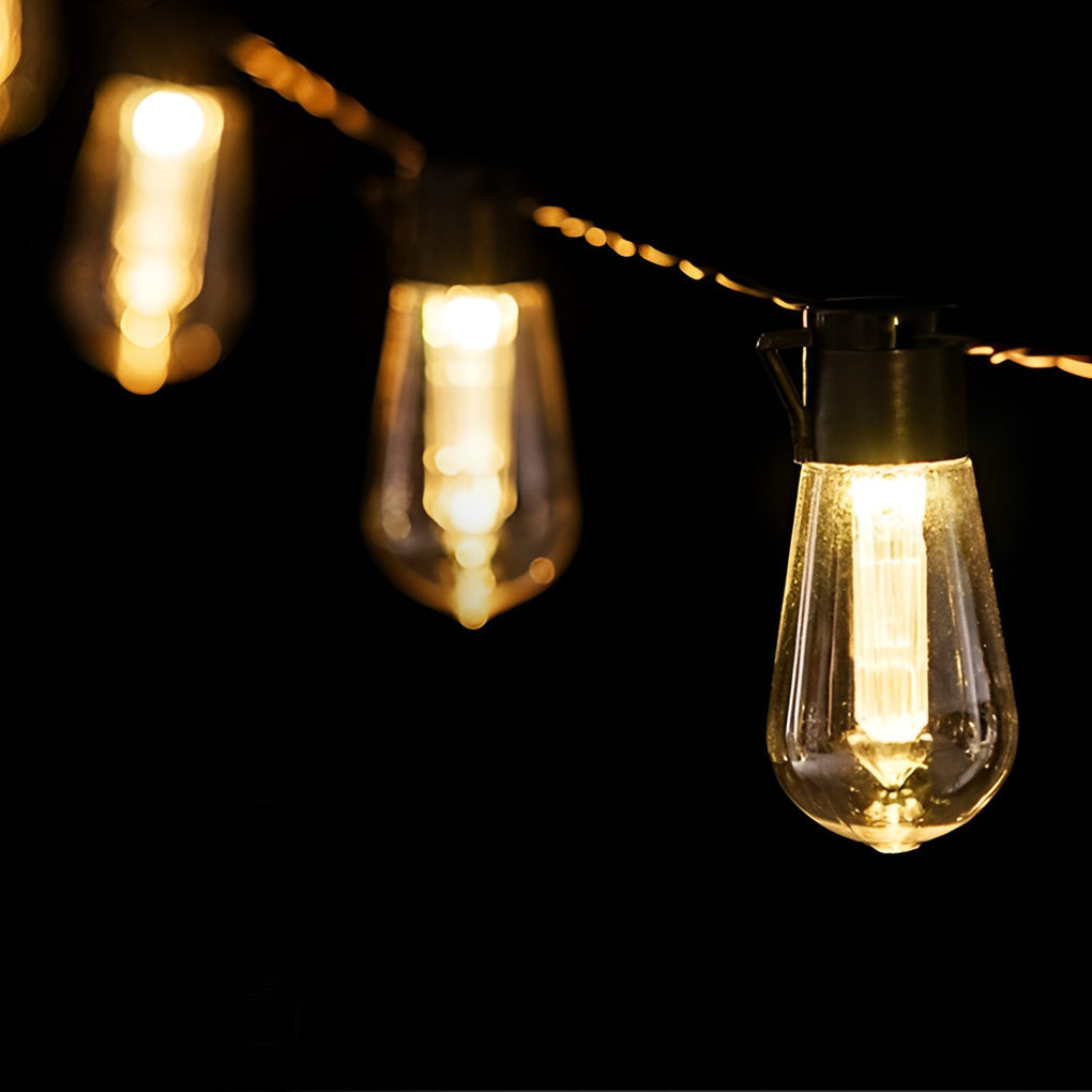 40-Light Retro Solar String Lights with USB Rechargeable Option