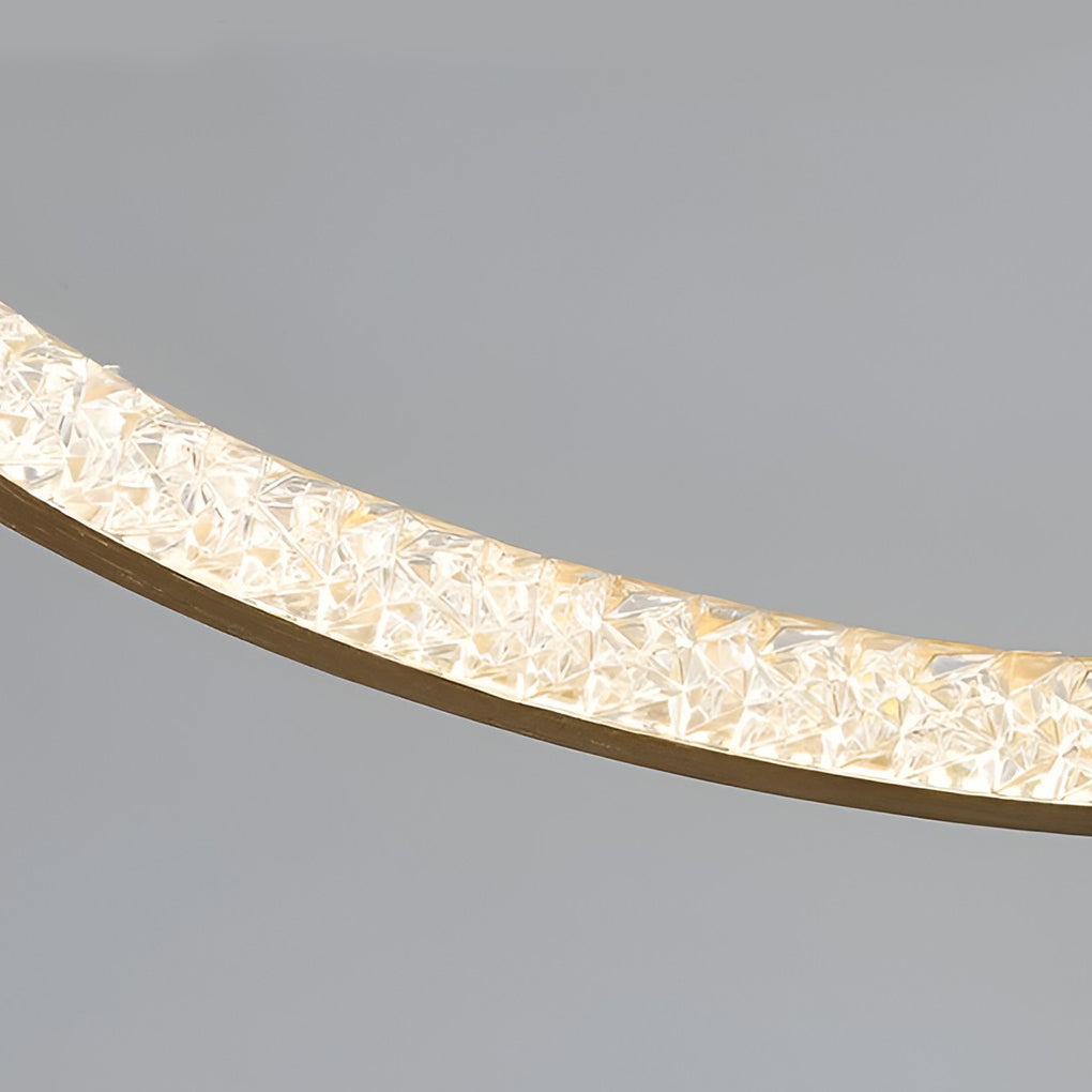 Modern 3-Ring Chandelier with Gold Finish and Acrylic Diffuser
