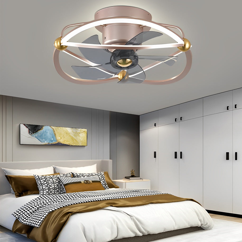 Modern Bladeless Ceiling Fan Light with Remote & Stepless Dimming