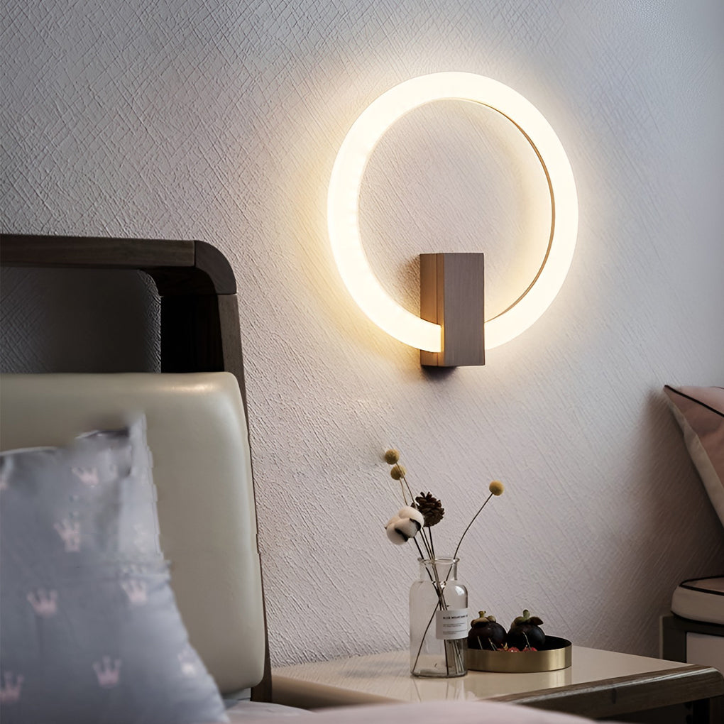 Modern Dimmable LED Circle Wall Sconce with Remote Control