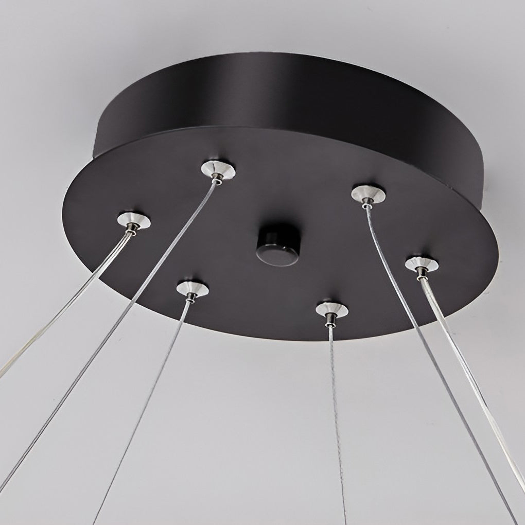 Modern LED Chandelier with 3-Step Dimming - Aluminum & Iron