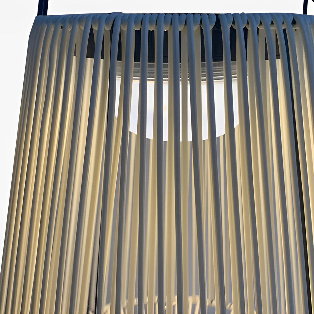 Handwoven Rattan Solar LED Outdoor Lantern with Rotatable Handle