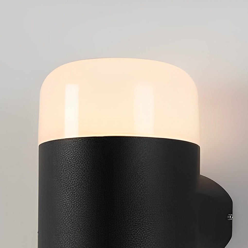 Modern Black Aluminum Outdoor Wall Lamp with LED Up Down Light