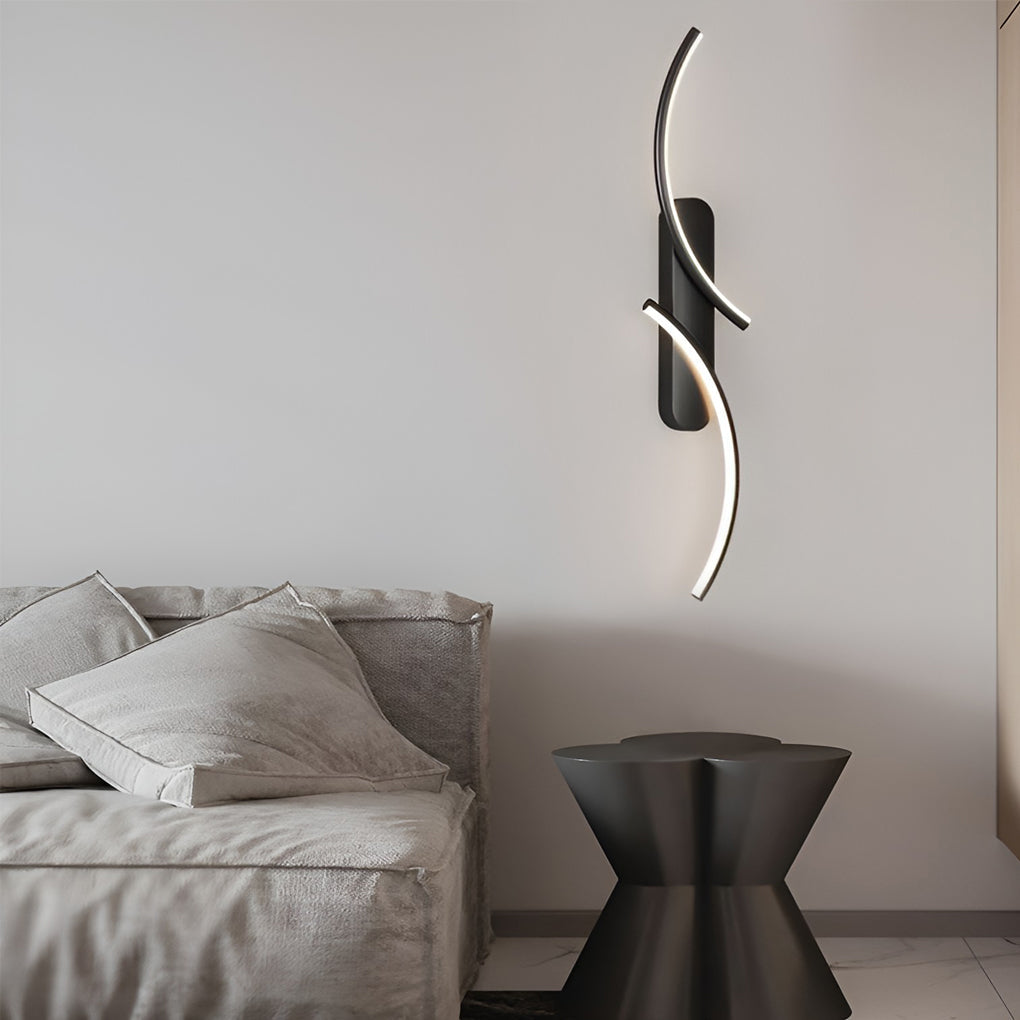 S-Shaped LED Wall Sconce Modern Three-Color Silicone Light