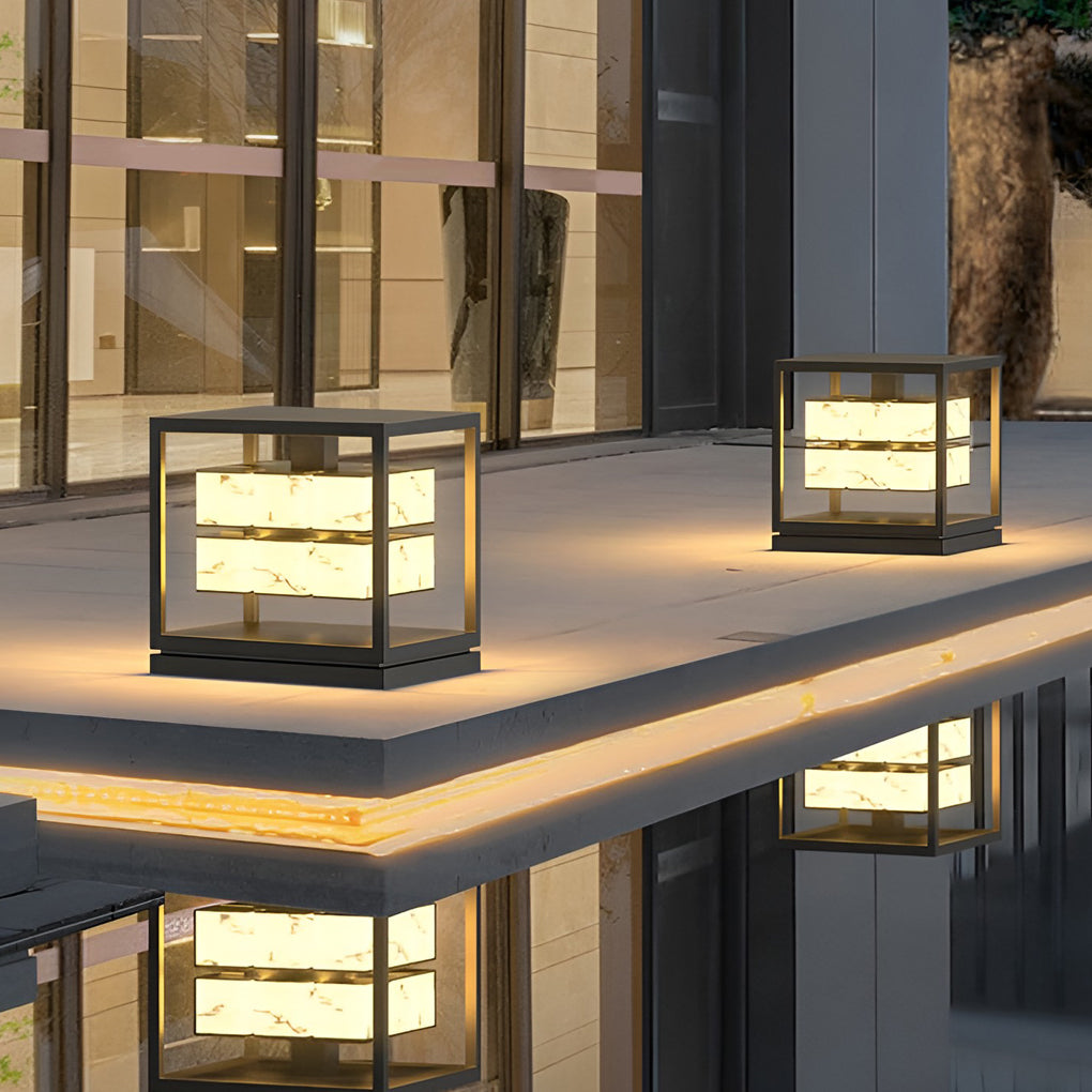 Square Solar LED Outdoor Post Cap Light - Waterproof Deck Pillar