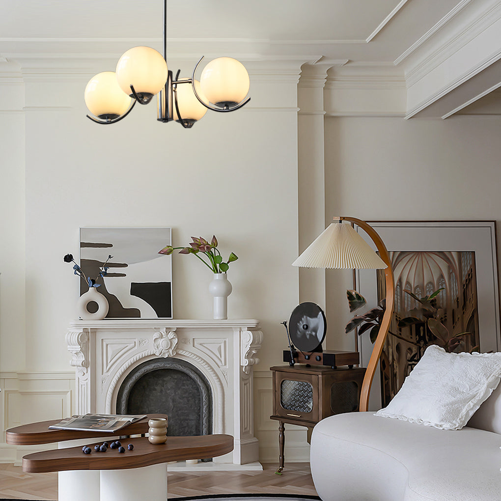 Modern Glass Globe Chandelier - 4/5 Lights Nordic Iron Design