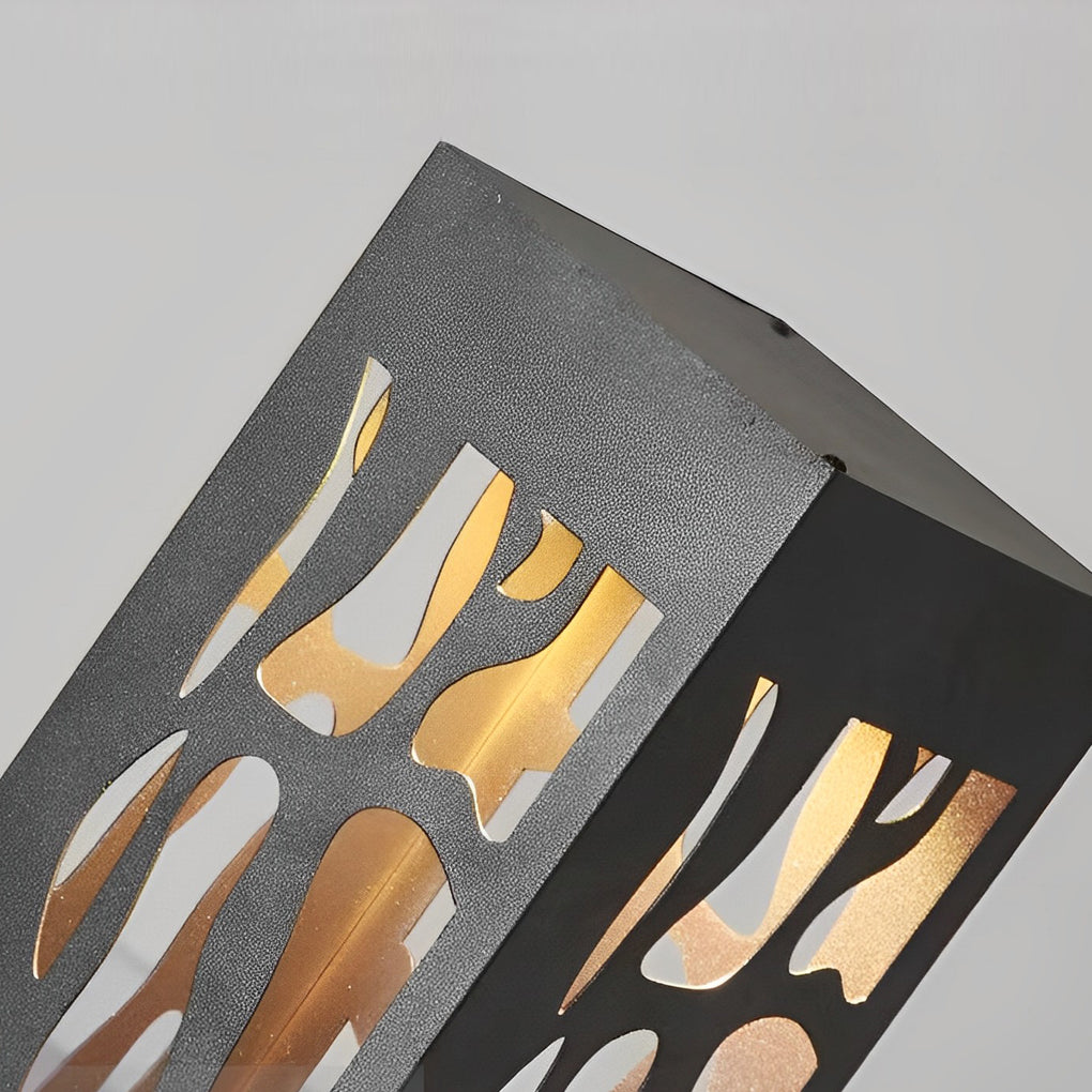 Solar-Powered Lawn Light with Hollow Branch Pattern - Stainless Steel