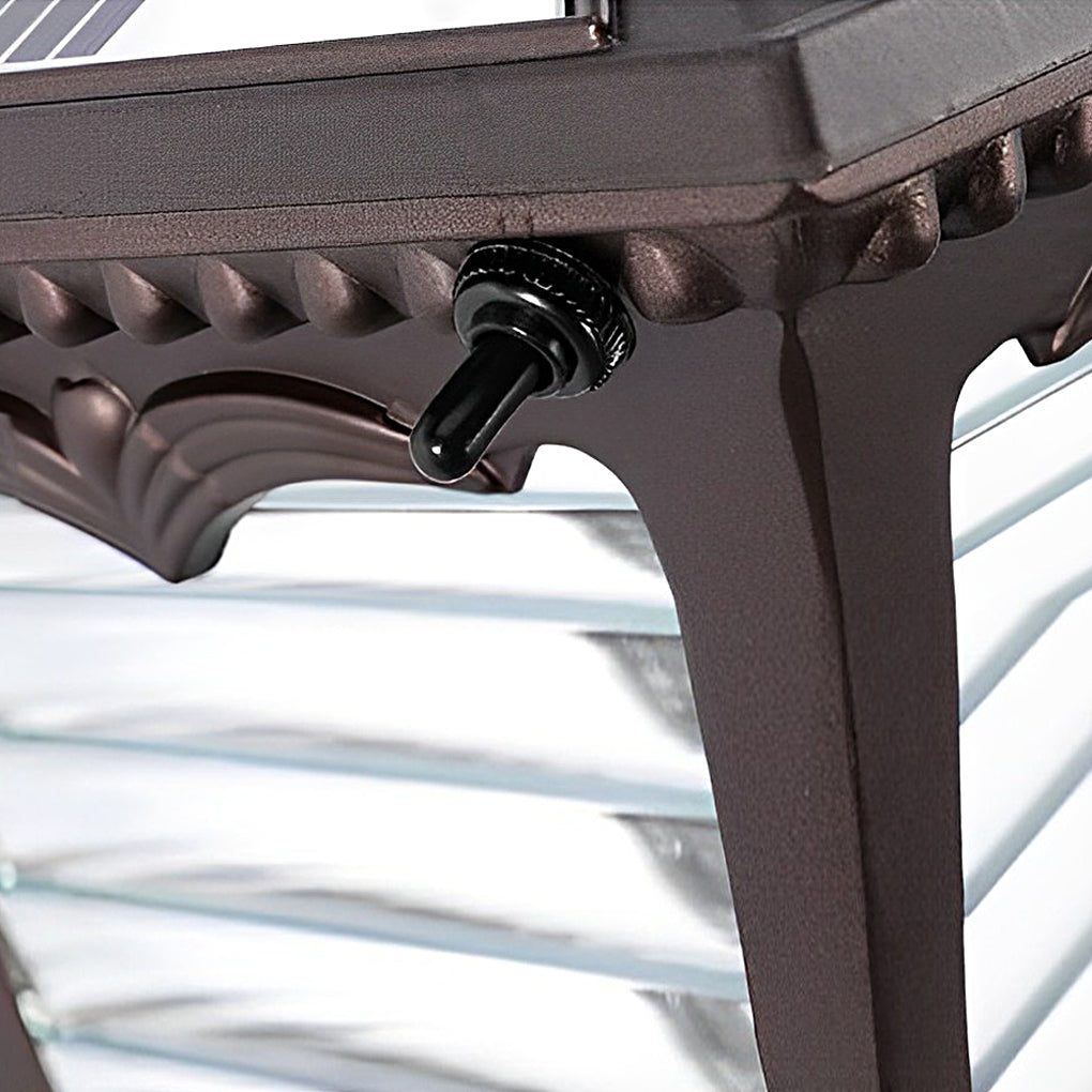 Modern Striped Glass Solar LED Outdoor Wall Light - Black