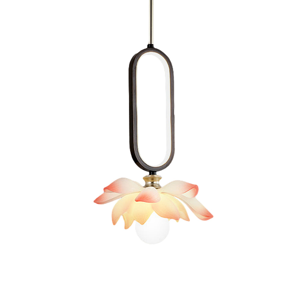 Lotus Flower Modern Pendant Light with LED Ring Design