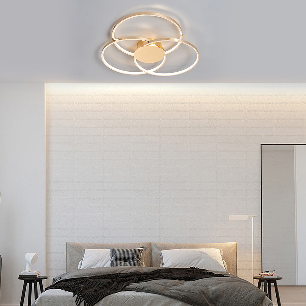 Three Rings Modern Nordic Ceiling Light with Stepless Dimming