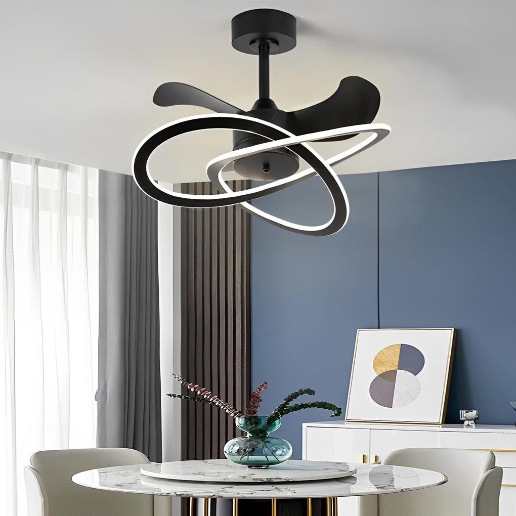 Modern Bladeless Ceiling Fan with LED Light & Remote Control