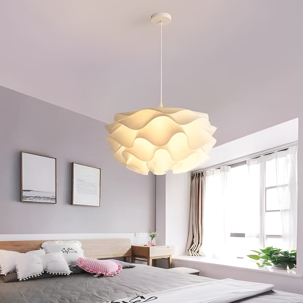 Flower Shaped Three-Step Dimming LED Pendant Light - White