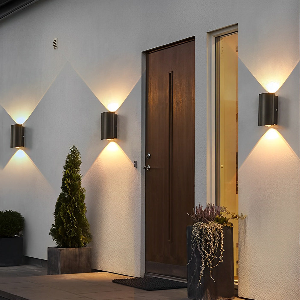 Modern Wave LED Outdoor Wall Light - Waterproof Aluminum Sconce