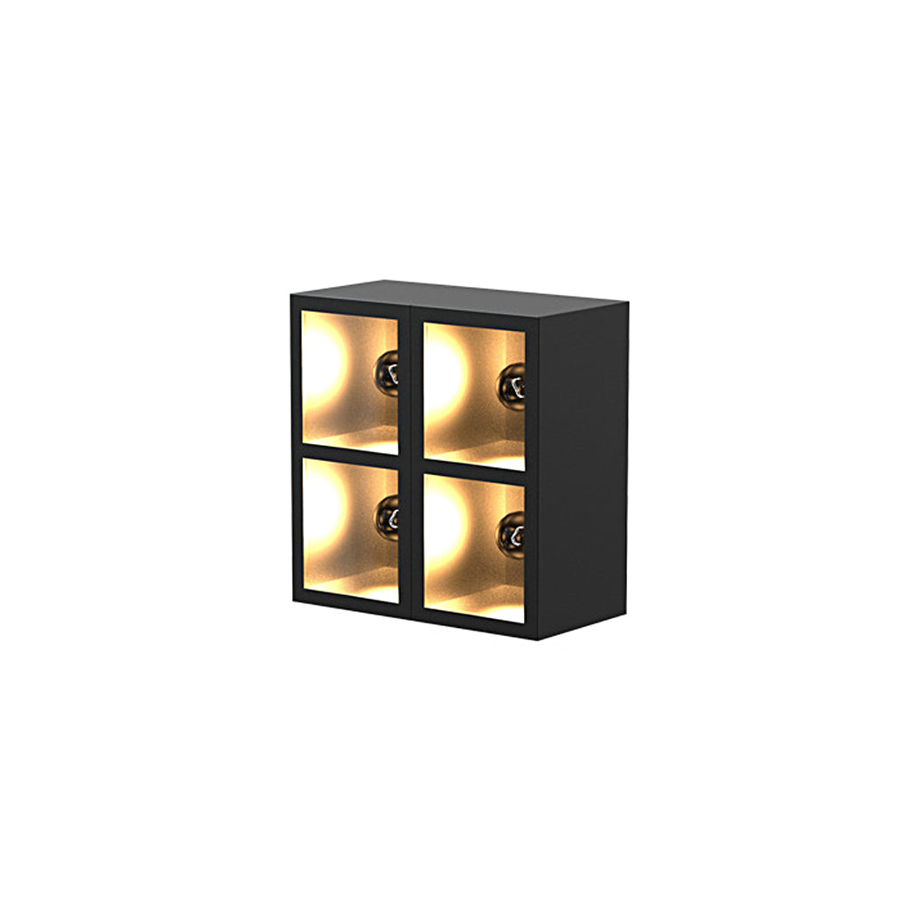 Waterproof Modern Black Wall Lamp with Integrated Flowerpot