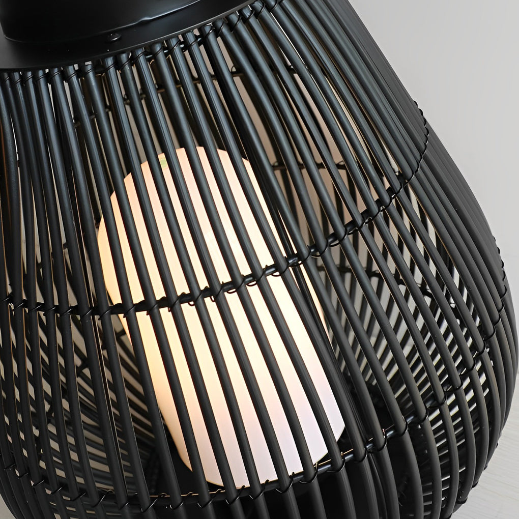 Portable Black Woven Iron E27 Outdoor Lantern with Handle