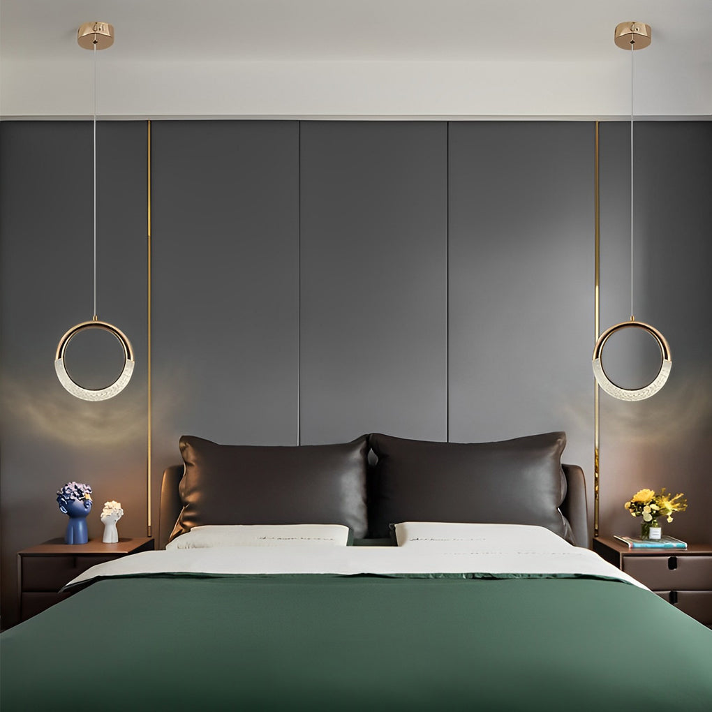 Modern Nordic Ring Pendant Light with LED – Gold Electroplated