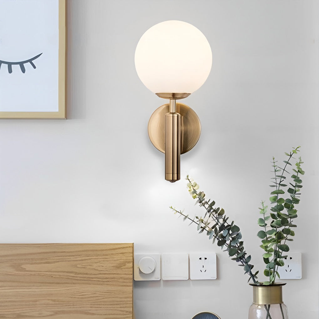 Modern Glass Ball Wall Sconce with LED Light – Nordic Style