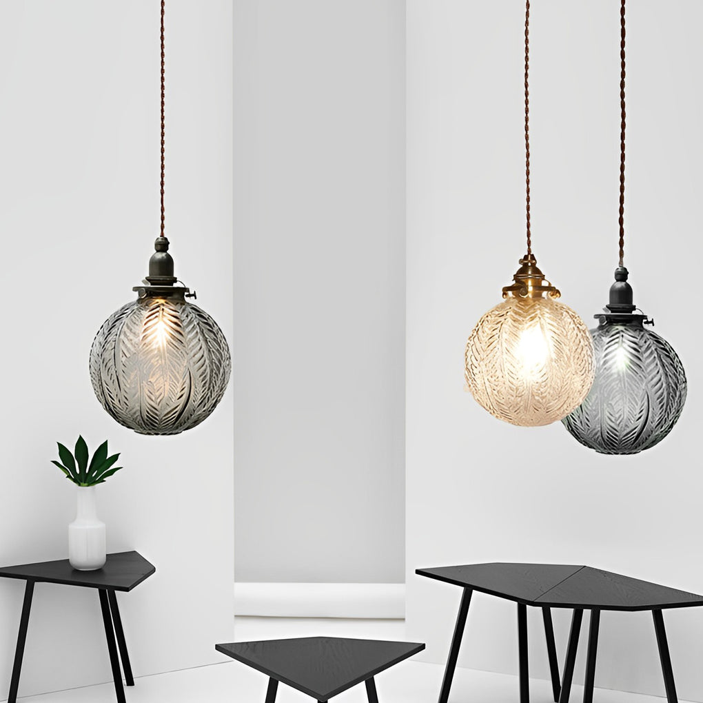 Modern Glass Ball Pendant Light with 3-Step Dimming LED