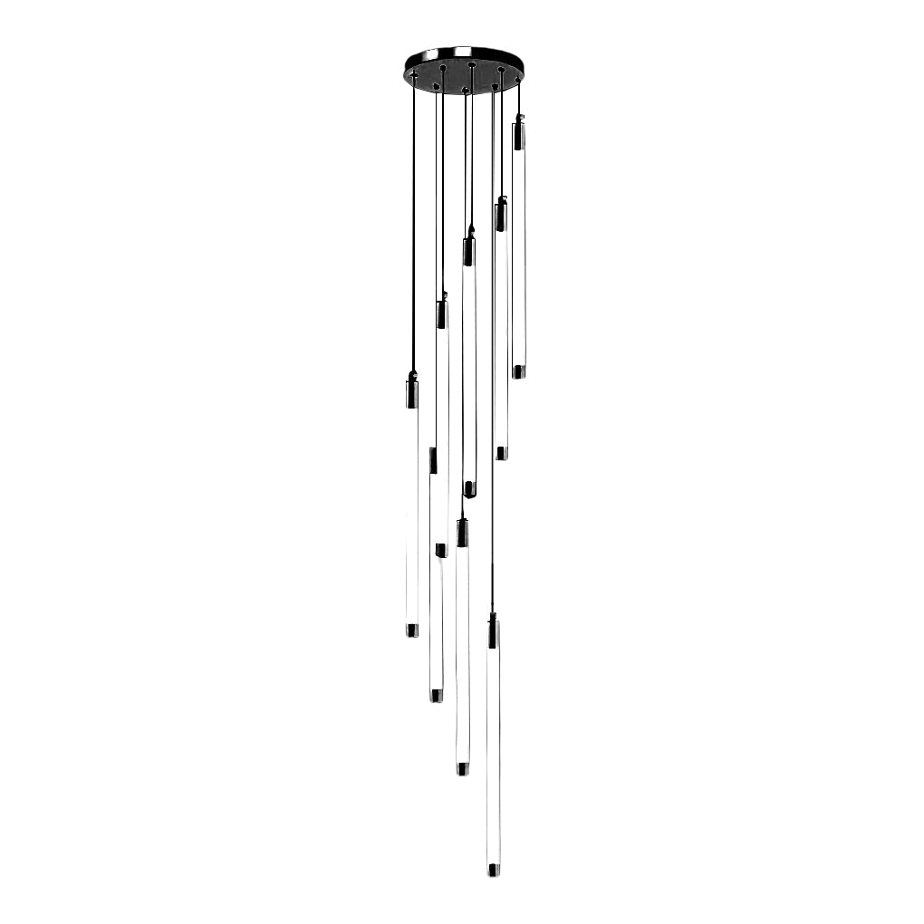 Spiral LED Staircase Chandelier Modern Long Tube Acrylic Light
