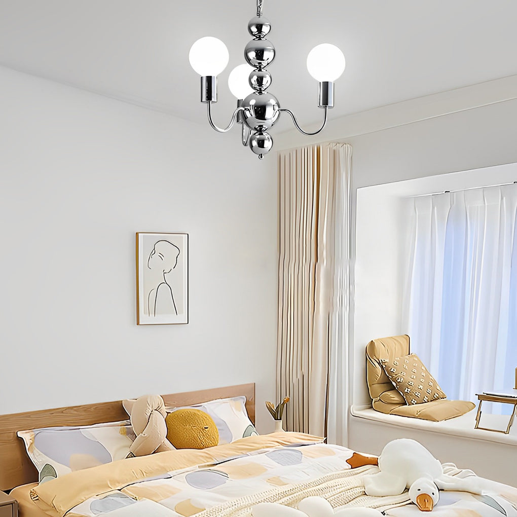 Glass Ball Shade Chandelier – Modern Minimalist Multi-Light Design