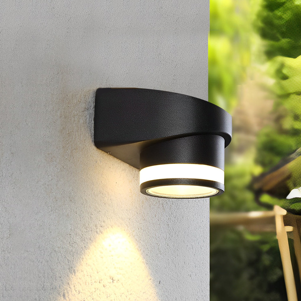 Modern LED Outdoor Wall Light - Black Aluminum Waterproof Sconce
