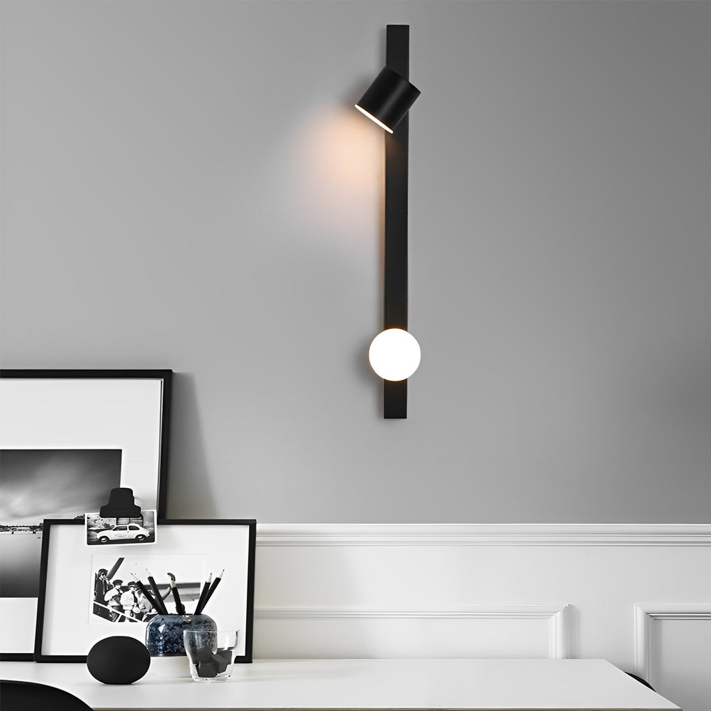 Adjustable Modern Black Wall Sconce with Dual LED Spotlights