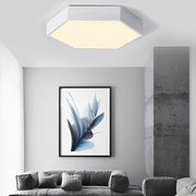 Geometric Hexagon LED Flush Mount Ceiling Light – Modern Dimmable