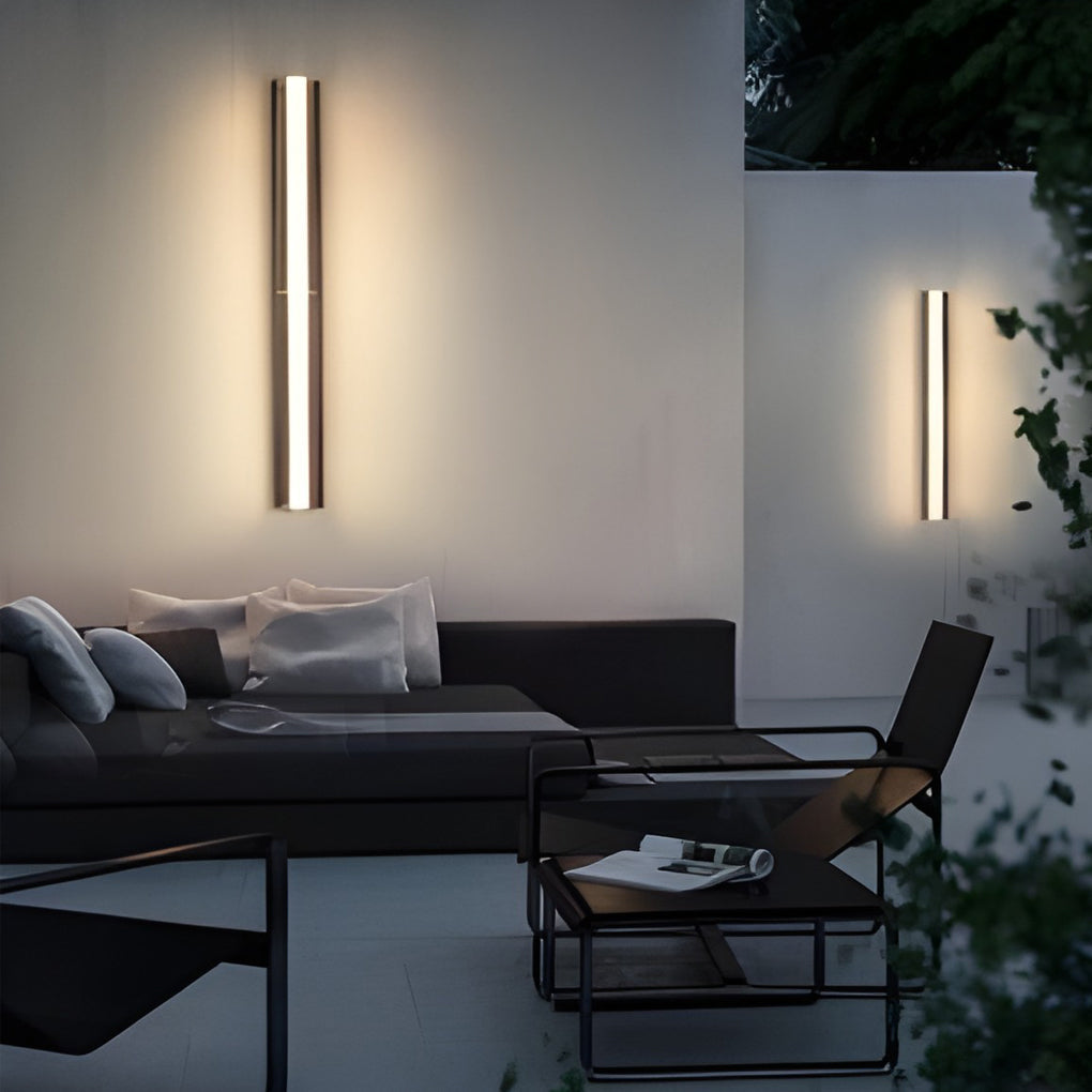 Linear Solar LED Outdoor Wall Light Waterproof Acrylic Sconce
