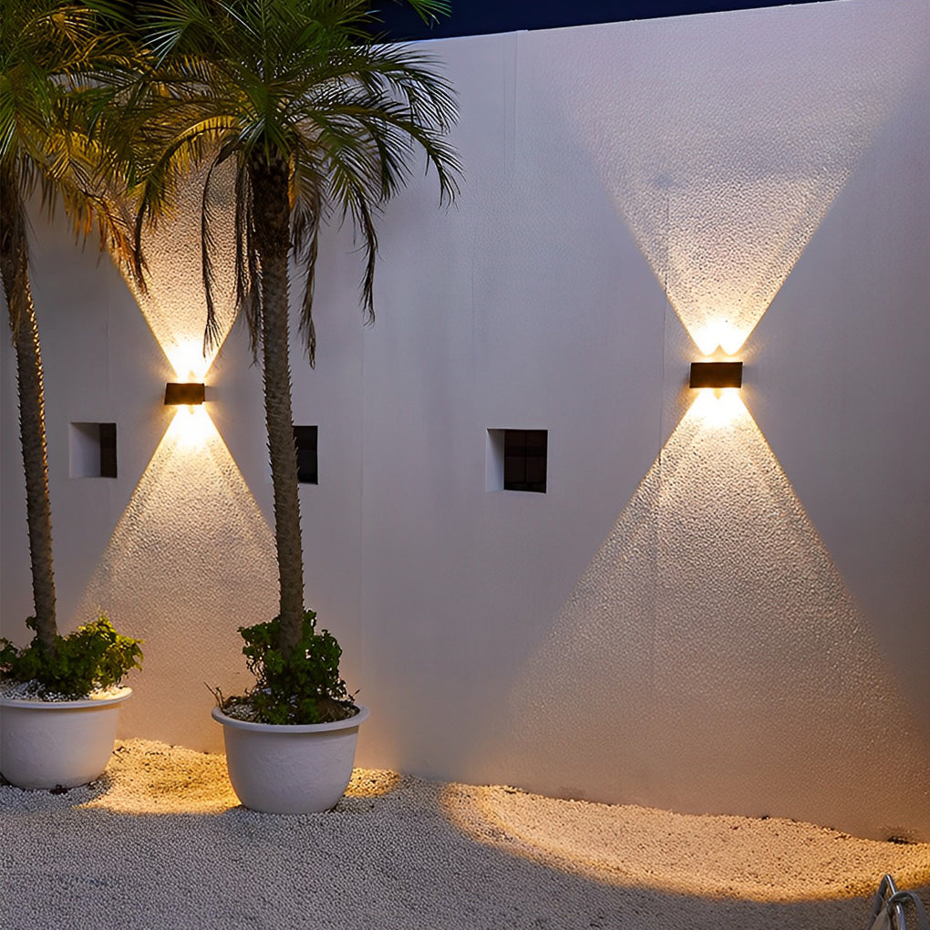 Solar LED Up Down Wall Light Waterproof Outdoor Modern Washer