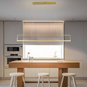 Rectangular Frame LED Modern Pendant Chandelier 47" Aluminum
