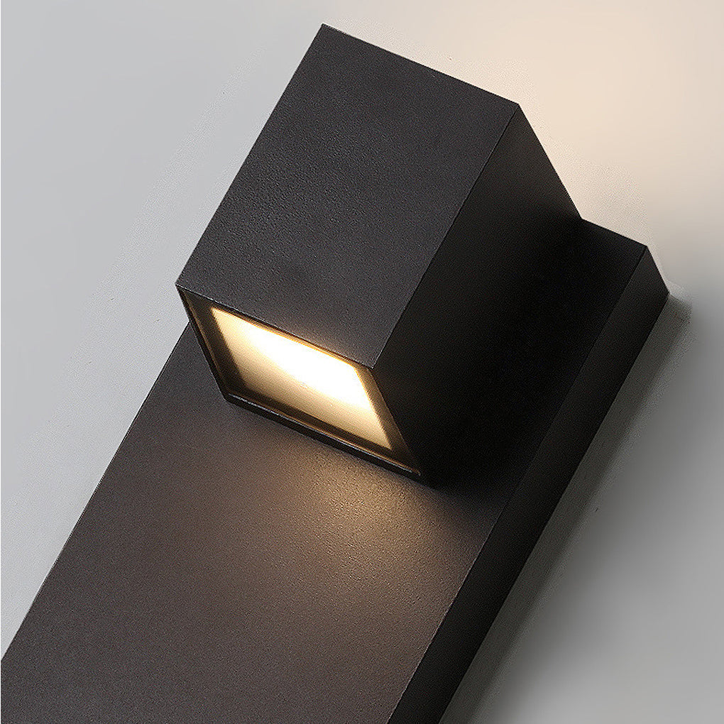 Square Waterproof LED Outdoor Wall Sconce Up Down Lighting Black