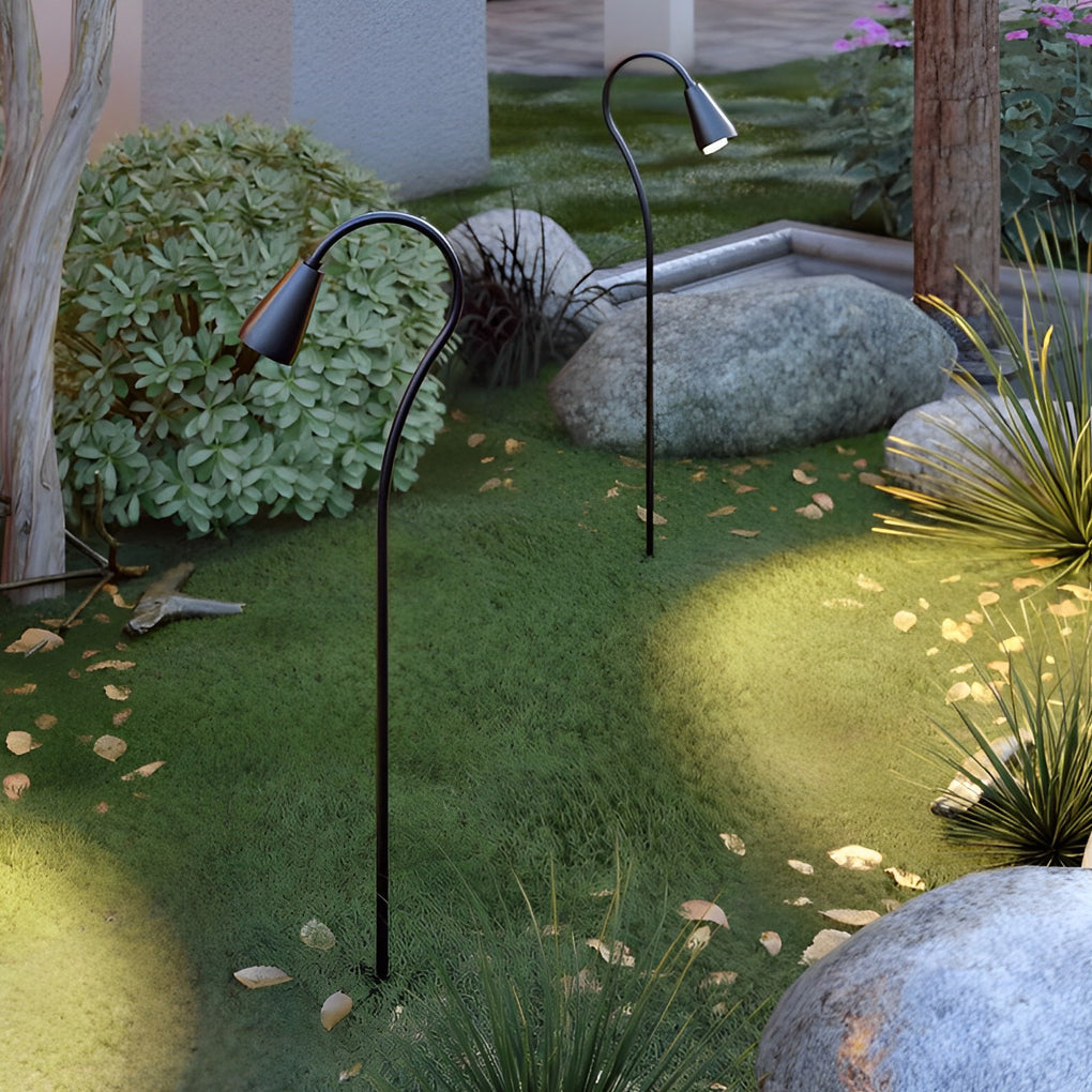 Modern Arched Gooseneck Pathway Lights - Waterproof LED Outdoor